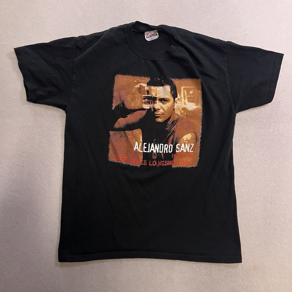 Vintage Alejandro Sanz Shirt Adult Medium 2004 No Es Lo Mismo Tour Short Sleeve